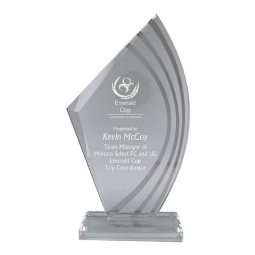 22cm Crystal Plaque with Mirrored Stripes Gift Innovations